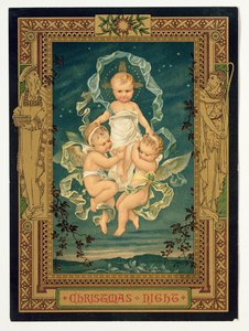 Kerstnacht, kerstkaart, 1880s door Unbekannt Unbekannt