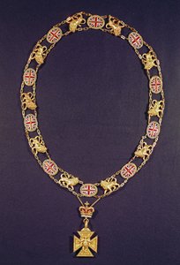 Ereketting, goud en email, aangeboden aan de Hertog van Wellington door George IV, ca. 1825