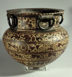 Oost-Griekse Orientaliserende dinos, Midden Wild Goat stijl, uit Cerveteri, ca.615 v.Chr. (aardewerk) door Unbekannt Unbekannt