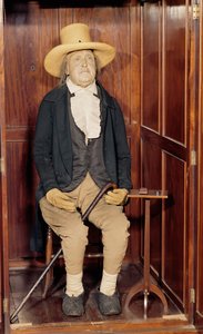 Gebalsemd lichaam van Jeremy Bentham zoals tentoongesteld aan University College door Unbekannt Unbekannt