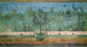Tuin Schilderijen uit de zogenaamde Villa van Livia, Primaporta, Rome, c.20 BC door Unbekannt Unbekannt