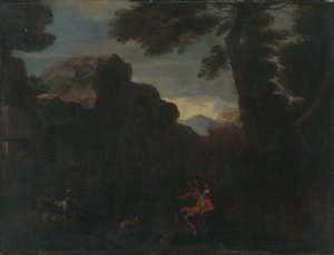 Landschap met figuurlijke stafage door Unbekannt Unbekannt