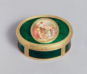 Louis XVI gouden en geëmailleerde snuifdoos, door Pierre-Francois Drais, Parijs, 1774
