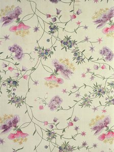 Geschilderd materiaal met naturalistische bloemen door Unbekannt Unbekannt