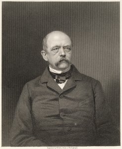 Portret van Otto von Bismarck (1815-98) gegraveerd door William Holl (1807-71) naar een foto, uitgegeven door William Mackenzie