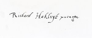 Handtekening van Richard Hakluyt (ca. 1552-1616) door Unbekannt Unbekannt