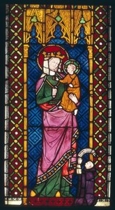 Glas-in-loodraam met Madonna en Kind uit Keulen, ca. 1380 door Unbekannt Unbekannt