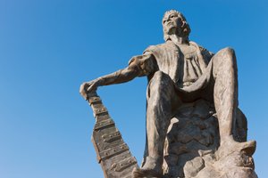 Standbeeld van Christoffel Columbus bij het La Rabida-klooster, Huelva, Andalusië, Zuid-Spanje door Unbekannt Unbekannt