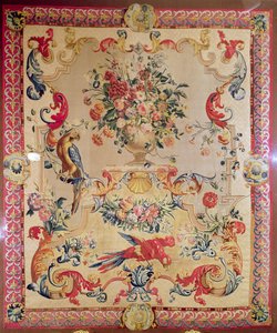 Tapijt in vroege Rococo stijl met bandwerk en acanthusbladeren door Joshua Morris, 1720s
