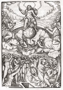 Het Laatste Oordeel, gebaseerd op een houtsnede door Hans Holbein de Jongere, uit 