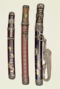 Drie Aikichi Tanto (zwaarden) uit de Meiji periode, laat 19e eeuw door Unbekannt Unbekannt