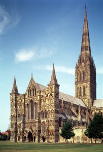 Uitzicht op de kathedraal van Salisbury vanuit het zuidwesten, 1220-58 door Unbekannt Unbekannt
