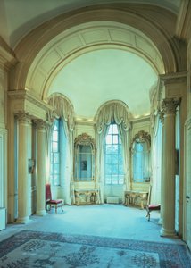Zicht op de Boogvensterkamer, Blenheim Palace, Oxfordshire