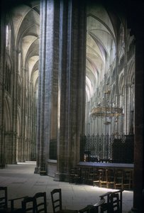 Uitzicht op het interieur, Durham Kathedraal, gebouwd 1093-1289 door Unbekannt Unbekannt