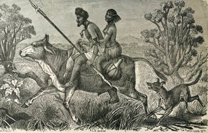 AFRIKA (19e eeuw). Inwoners van Centraal-Afrika. Gravure. door Unbekannter Künstler