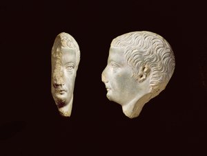 Een reliëf profielportret van keizer Tiberius (14-37) 1e eeuw door Unbekannt