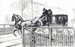 Een paard en wagen rijden door de straten van Londen door Unbekannter Künstler