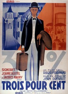 Affiche van de film Trois pour cent van Jean Dréville 1933 door Unbekannt