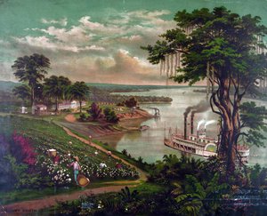 Afrikaanse Amerikanen plukken katoen op plantage naast de Mississippi, ca. 1883