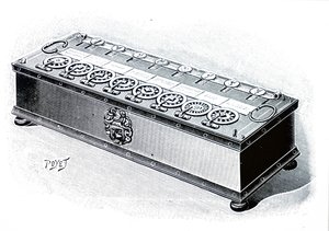 Een rekenmachine ontworpen door Blaise Pascal door Unbekannt