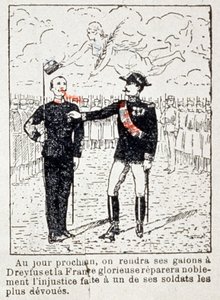 Leger geeft strepen aan kapitein Dreyfus, ca. 1906 door Unbekannter Künstler
