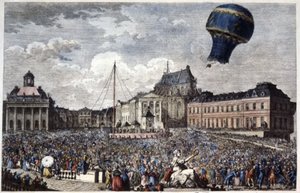 Opstijging van de heteluchtballon "Martial" door Unbekannter Künstler