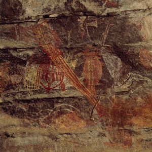 Australië, Noordelijk Territorium, Arnhem Land, Kakadu Nationaal Park, Obiri Rock, Aboriginal rotsschilderingen door Benjamin Baud
