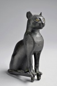 Bastet. Statuette bronzen mal (metaal). Lage Tijdperk (750-332 v.Chr.) Egypte door Unbekannter Künstler