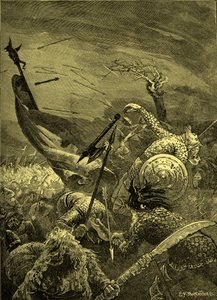 Slag bij Hastings - dood van Harold II (gravure) door Unbekannter Künstler
