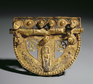 Gesp met gegranuleerde decoratie, Oriëntaliserende Periode, c.700 v.Chr. (goud)