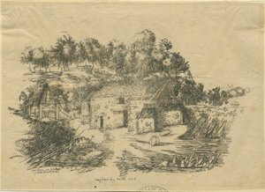 Biddulph - Knypersley Molen: lithografie door Unbekannt
