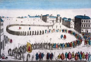 Grote processie van de Inquisitie in Lissabon, Franse gravure
