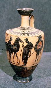 Zwartfigurige Attische vaas, 5e eeuw v.Chr. door Unbekannt