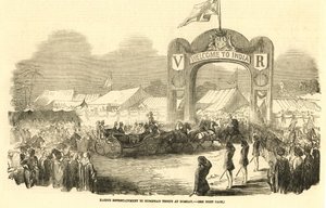 Brits rijtuig in Bombay, ca. 1800 (illustratie) door Unbekannter Künstler
