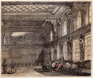 Britse schrijfster Lady Mary Wortley Montagu in oosterse kleding, leerde Arabisch tijdens haar verblijf in Turkije in 1717. Gravure uit de 19e eeuw door Unbekannter Künstler