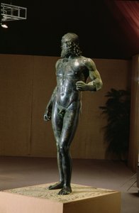Bronzen soldaat, opgehaald uit de zee bij Riace, Sicilië, 5e eeuw v.Chr. door Unbekannt