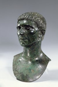Bronzen hoofd van een man, Romeins, begin 1e eeuw v.Chr. of 2e eeuw n.Chr.