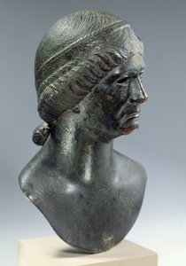 Bronzen hoofd van een vrouw, soms geïdentificeerd als Marciana, Romeins