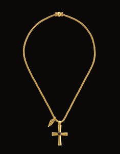 Byzantijns Gouden en Glazen Kruis, ca. 5e-7e eeuw door Unbekannt