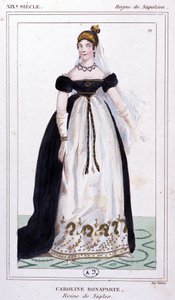 Caroline Bonaparte, ca. 1810 (gravure) door Unbekannter Künstler