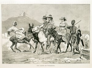 Cartoon van westerse toeristen in Egypte - Illustratie uit de Atlas van Egypte door Unknown