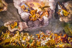 Plafondschildering in Palazzo Duccale door Unbekannter Künstler