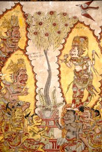 Plafondschilderingen in het Koninklijk Paleis; goden en demonen; Kerta Gosa; Taman Gili paleis; Klungkung; Semarapura; Bali; Indonesië; Zuidoost-Azië; Azië door Unbekannt