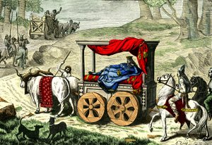 Strijdwagen van een Gallische koning, ca. 1850-86 (illustratie) door Unbekannter Künstler