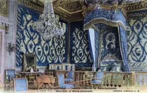 Chateau de Fontainebleau: slaapkamer van koningin Marie Antoinette (1755-1793) - Ansichtkaart eind 19e-20e eeuw door William M. Timlin