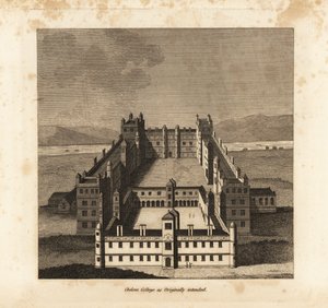 Chelsea College zoals oorspronkelijk bedoeld door Koning James I door Unbekannt