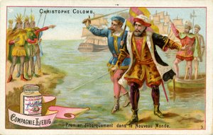Christoffel Columbus arriveert in de Nieuwe Wereld