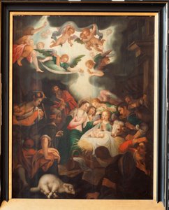 Basiliek Notre-Dame de Tongre. Interieur. Drieluik. De Geboorte.