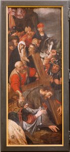 Kerk (Sint-Maartenskerk). Interieur. Drieluik. De kruisiging door Unbekannter Künstler