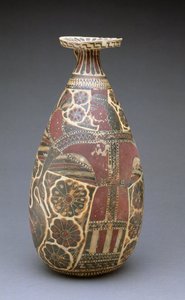 Corinthische zwart-figuur alabastron, met een gevleugelde "Meesteres van de Dieren", Grieks, Archaïsche Periode, ca. 600 v.Chr.